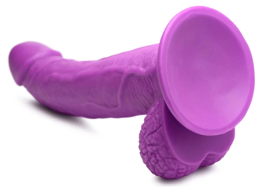Pop Pecker 7.5 Inch Dildo With Balls - Purple