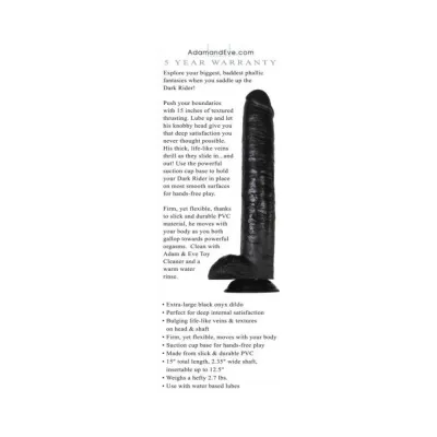 A e Dark Rider 15 In Dildo Black
