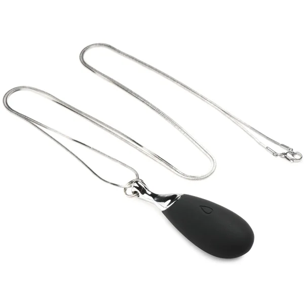 Charmed 10X Vibrating Silicone Rechargeable Teardrop Necklace