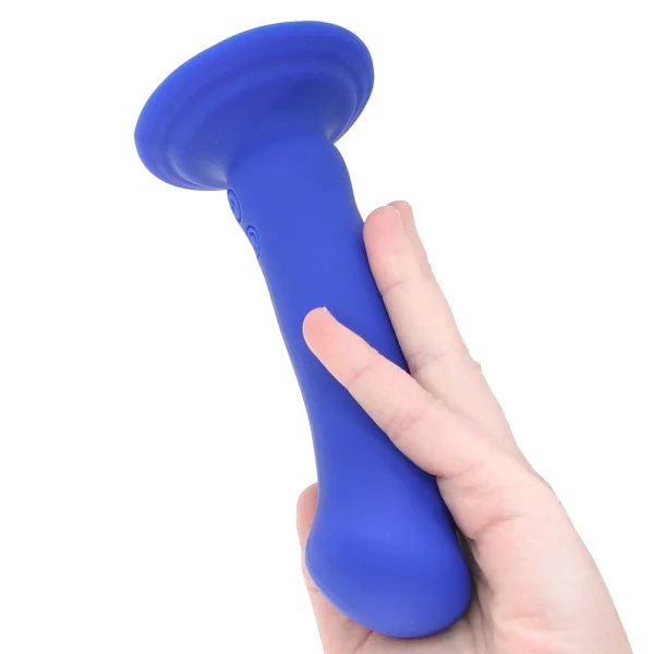 Impressions Santorini Rechargeable Waterproof Silicone G-Spot Suction Cup Vibrator By Blush - Blue