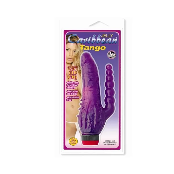 Jelly Caribbean Tango Double Dong Purple Vibrator — image 10 of 10