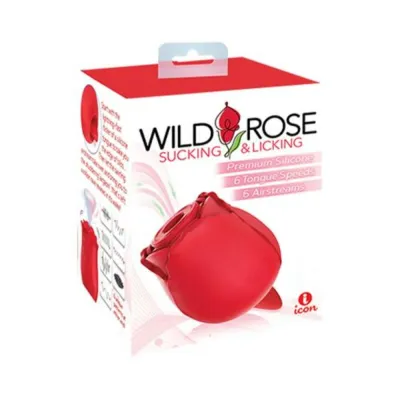 Wild Rose And Tongue Sucking And Licking Vibrator Red