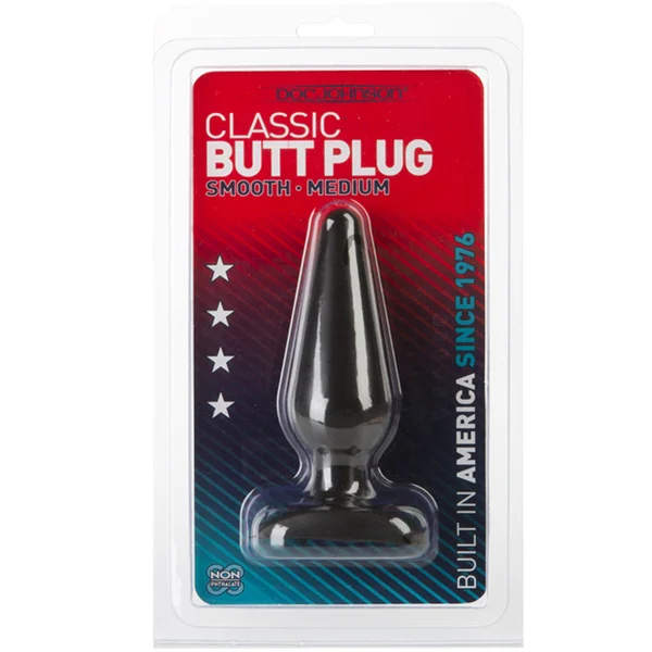 Classic Smooth Butt Plug Medium Black — image 13 of 13