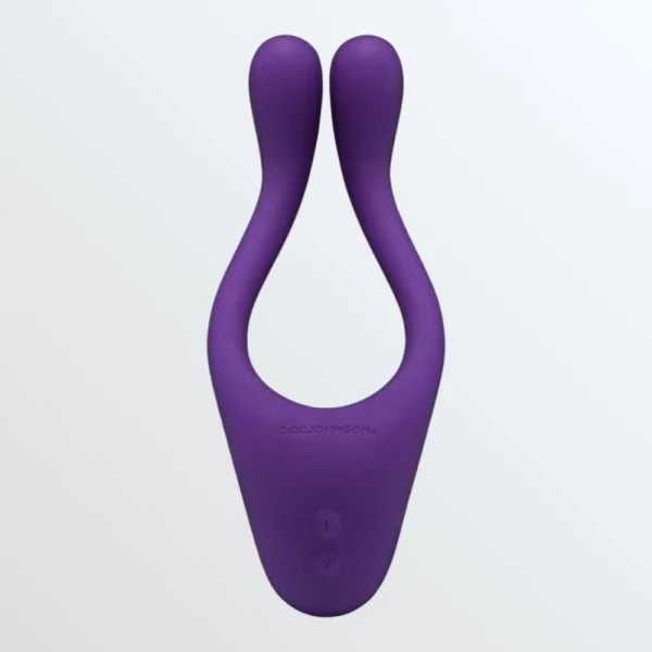 Tryst Multi Erogenous Zone Silicone Vibrator and Cock Ring- Purple