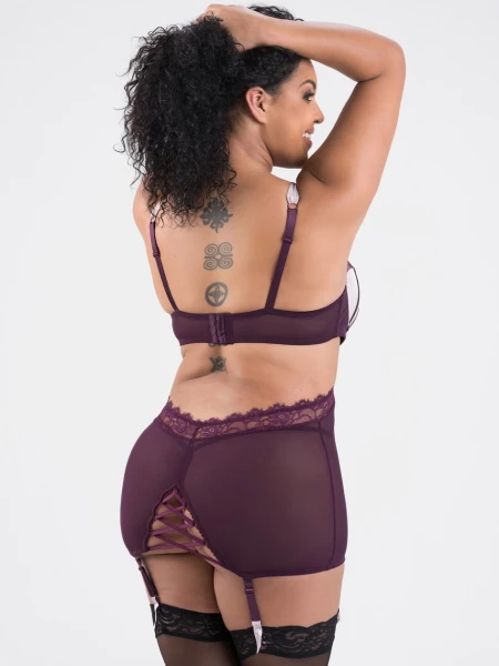 Lovehoney Plus Size Boudoir Belle Plum Cut-Out Chemise Set