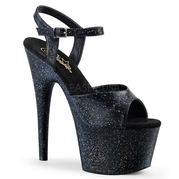 7 inches Heel, 2 3/4 inches PF Ankle Strap Sandal W/Mini Glitters — image 5 of 25