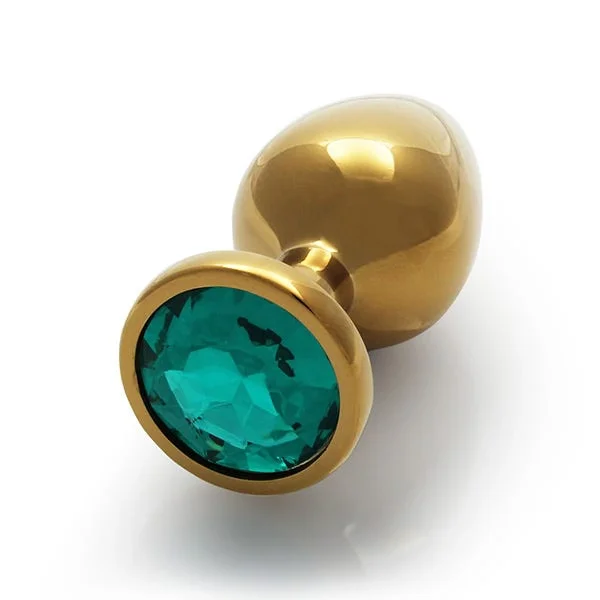 Ouch Green Gem Metal Gold Plug Large
