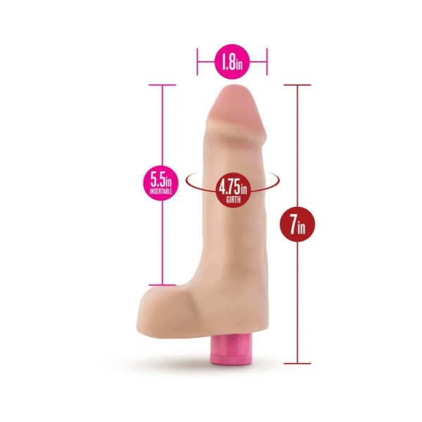 X5 Plus 7 inches Vibrating Cock Beige Dildo