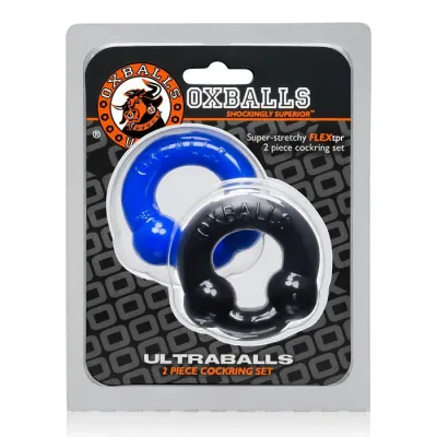 Oxballs Ultraballs Cock Rings Black Police Blue Pack of 2