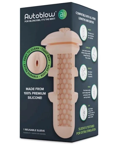 Autoblow A.I. Silicone Vagina Sleeve - White