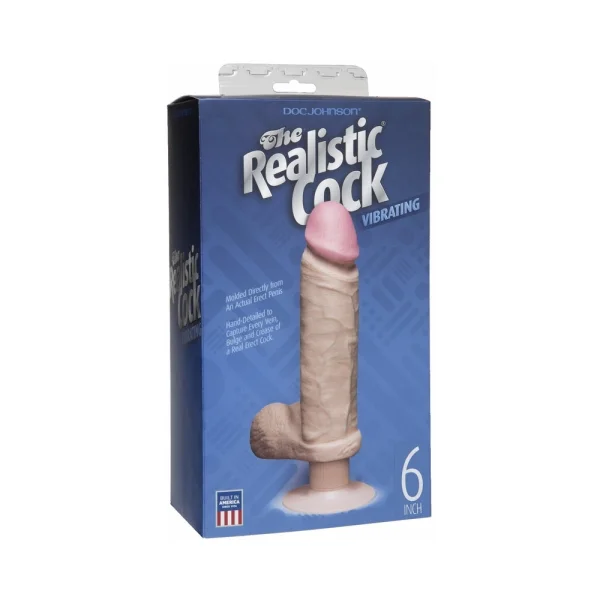 Vibro Realistic Dildo 6 inch - Beige