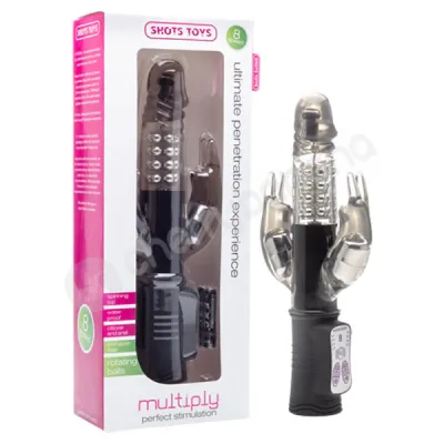 Shots Toys Black Multiply Rabbit Vibrator