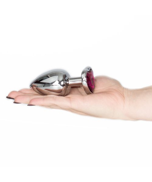 Bejewelled Pink Heart Jewelled Butt Plug – 3, 3.5 or 4 Inch — image 6 of 6