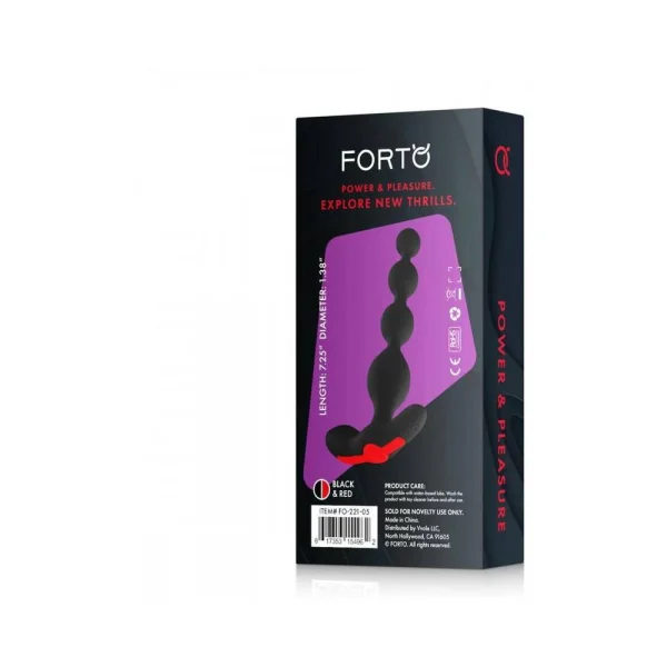Forto Vibrating Anal Beads Black