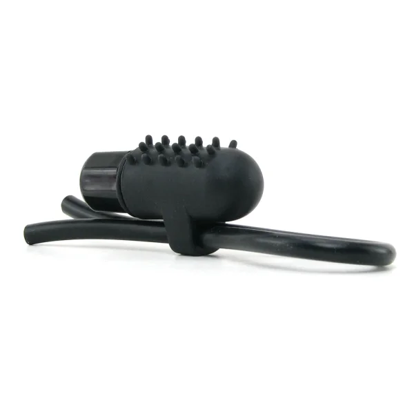10-Function Vibrating Silicone Stud Lasso - Black