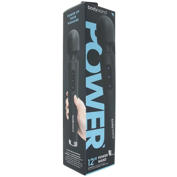 12" Power Wand Rechargeable Silicone Wand Style Massager By Bodywand - Black