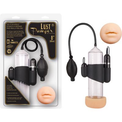 Lust Pumper 8 Vibrating Pump W Gauge Mouth Clear