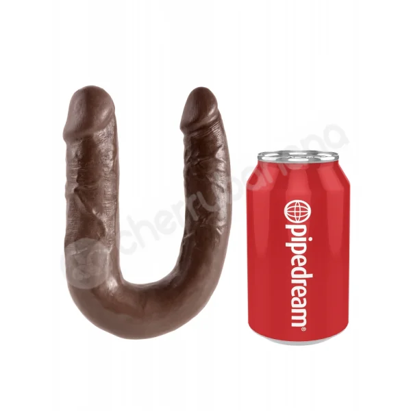 King Cock Brown U-shaped Medium Double Trouble Dildo