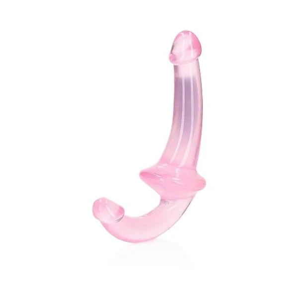 Strap-on Dildos & Harnesses: Realrock Crystal Clear 6 In. Strapless Strap-on Dildo Pink