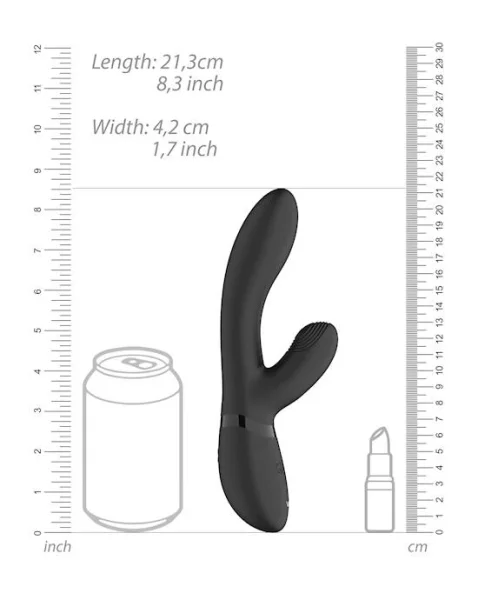 Kyra - Pulse Clitoral Rabbit  - Black - 8 Inch