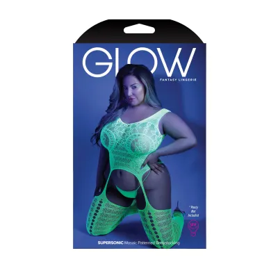 Supersonic Mosaic Bodystocking Queen Neon Green