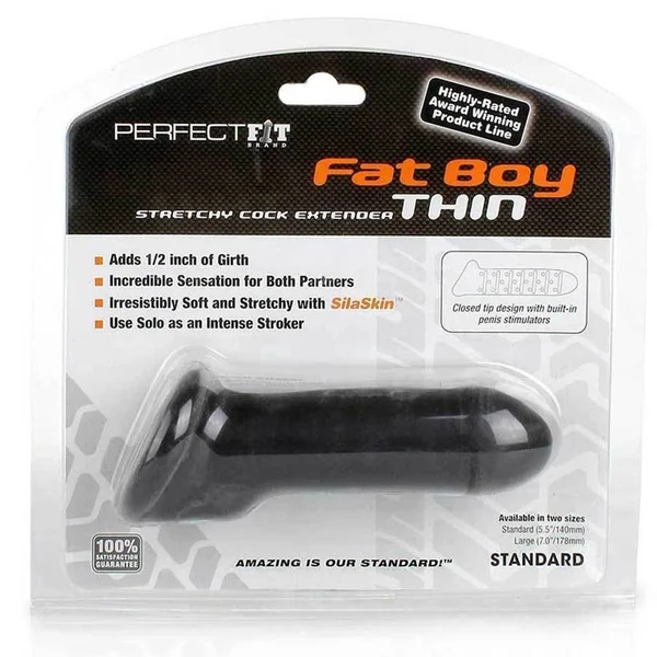 Penis Extension Sleeve Fat Boy Thin Black 6 Inch Cock Sheath — image 5 of 6
