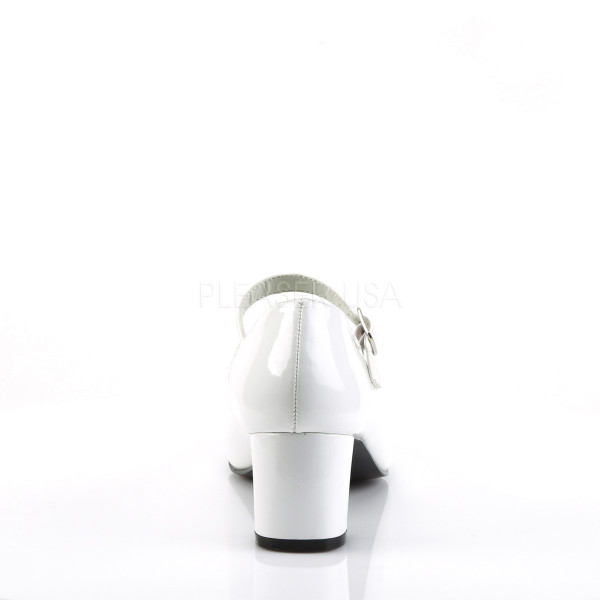 SCHOOLGIRL-50 - 2" Heel White Plain Pat Mary Jane School Girl Shoe, Retro — image 4 of 4