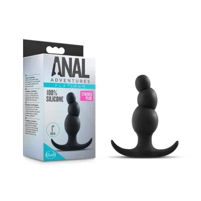 Anal Adventures Platinum Stacked Plug Black