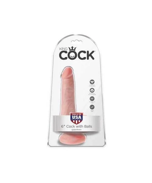 King Cock 6" Cock With Balls - Light