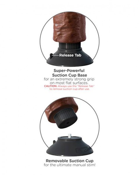 King Cock 7 Inch Vibrating Suction Cup Dildo - Brown