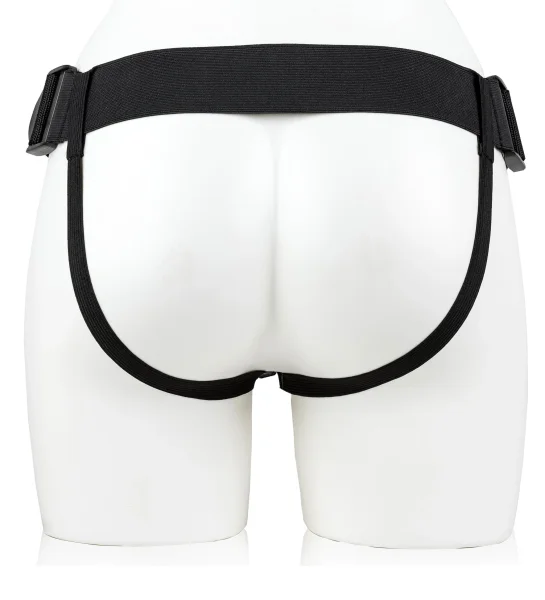 Vibrating Hollow Strap-on No Balls 8 Inch - Tan