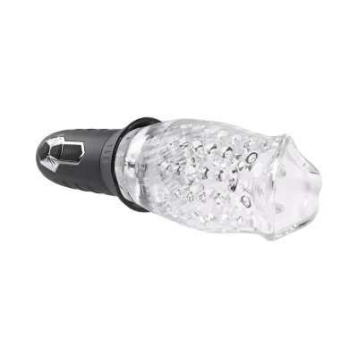 Sleeves Zero Tolerance Cyclone Rechargeable Vibrating Spinning Stroker Black Clear