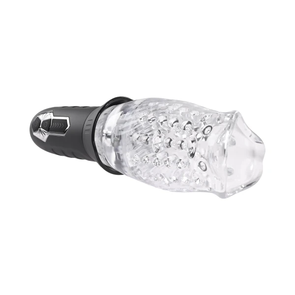 Sleeves:  Zero Tolerance Cyclone Rechargeable Vibrating Spinning Stroker Black Clear