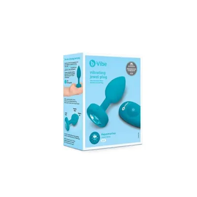 B vibe Vibrating Jewel Plug 3 8 Inch Teal S m