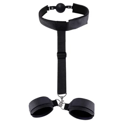 Excellent Power Desire Bondage Wrist Cuffs with Ball Gag