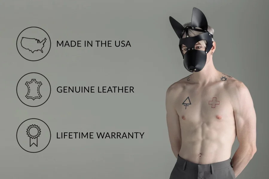 Basel Leather Puppy Play Fetish Mask by Liberator Leather