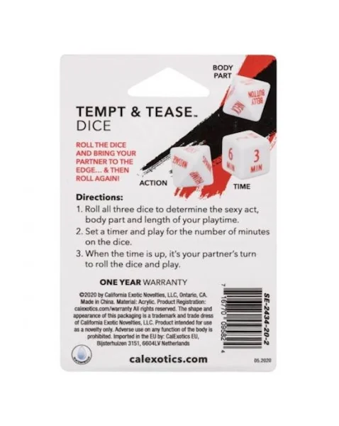 Tempt and Tease Dice