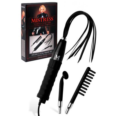 Mistress by Isabella Sinclaire Electrosex Wand with Whip Rake Mushroom Attachments