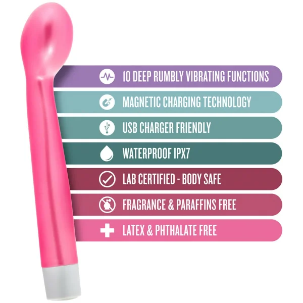 Noje G Slim Rechargeable G-Spot Vibrator by Blush Novelties - Rose
