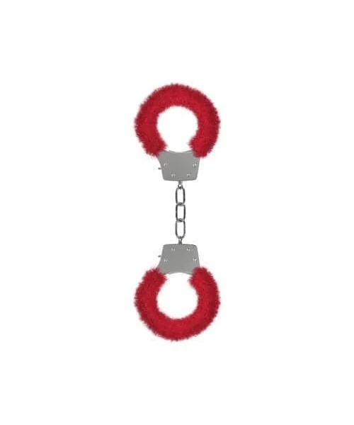 Pleasure Handcuffs Furry - Red