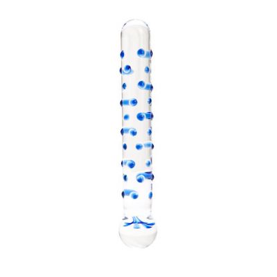 Dots The Spots Glass Dildo Blue One Size