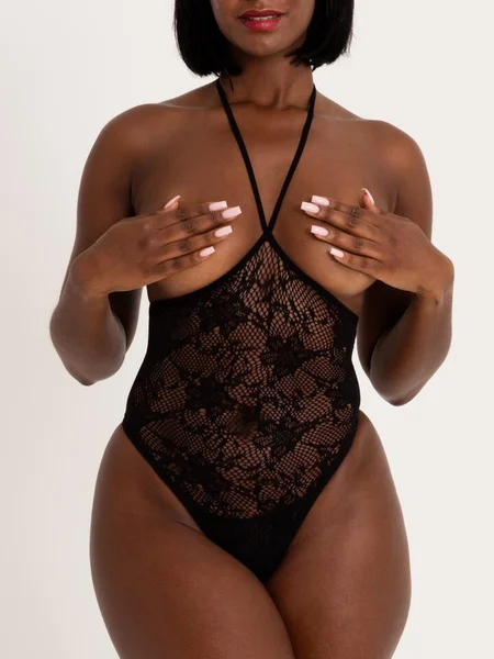 Lovehoney Treasure Chest Black Lace Crotchless Body — image 5 of 5