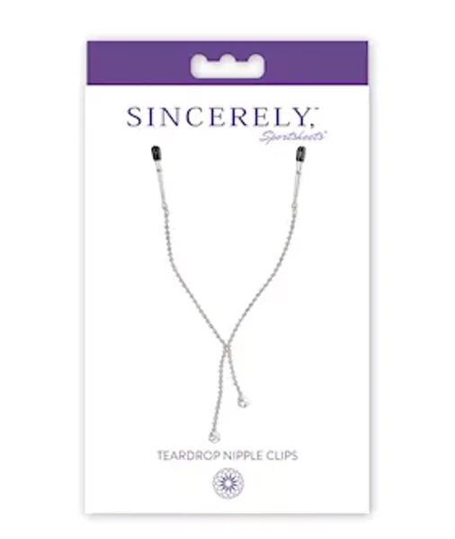 Sportsheets Nipple Clamps With Teardrop Crystals - Silver — image 6 of 6