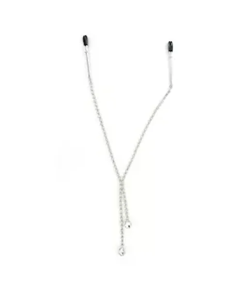 Sportsheets Nipple Clamps With Teardrop Crystals - Silver — image 4 of 6