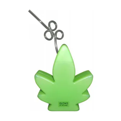 Pot Leaf Glow In The Dark Novelty Cup Green