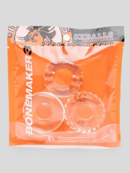 Oxballs Bonemaker Cock and Ball Ring Set Clear (3 Count)
