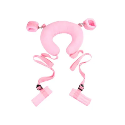 Kick Back Pillow Restraint With Cuffs Pink