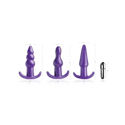 Thrill Trio Anal Plug Set Purple 4 Inch