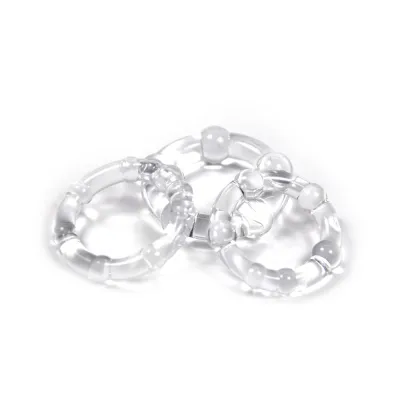 Cloud 9 Cockring Combo Beaded Clear