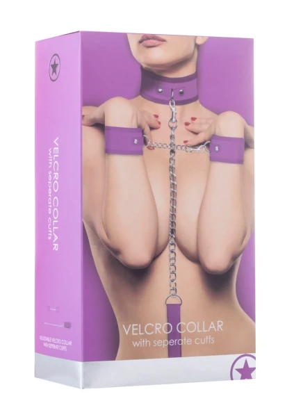 Velcro Collar With Seperate Cuffs - Purple